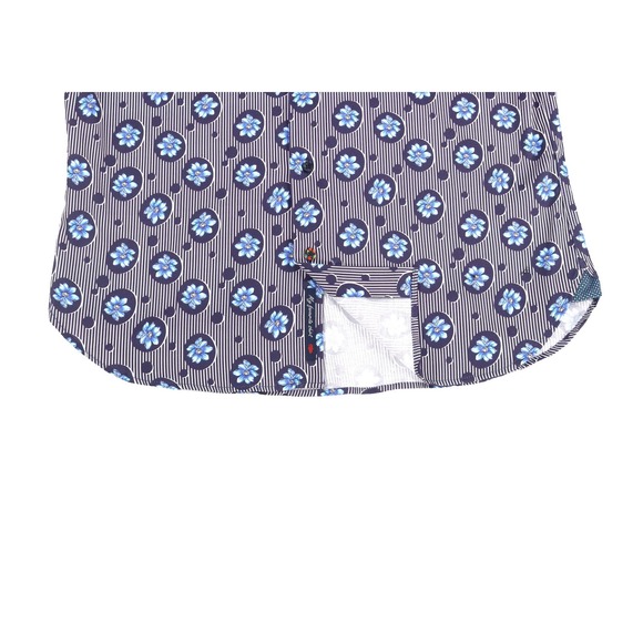 Luchiano Visconti Navy & White Stripes, Royal Blue Floral Shirt, SZ M * men993 - Picture 2 of 7